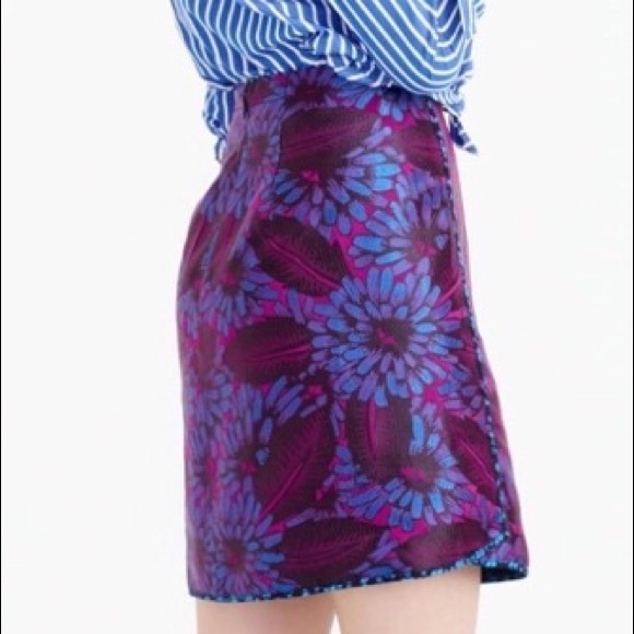 J. Crew Iridescent Midnight Floral Jacquard Mini Skirt - Picture 3 of 15